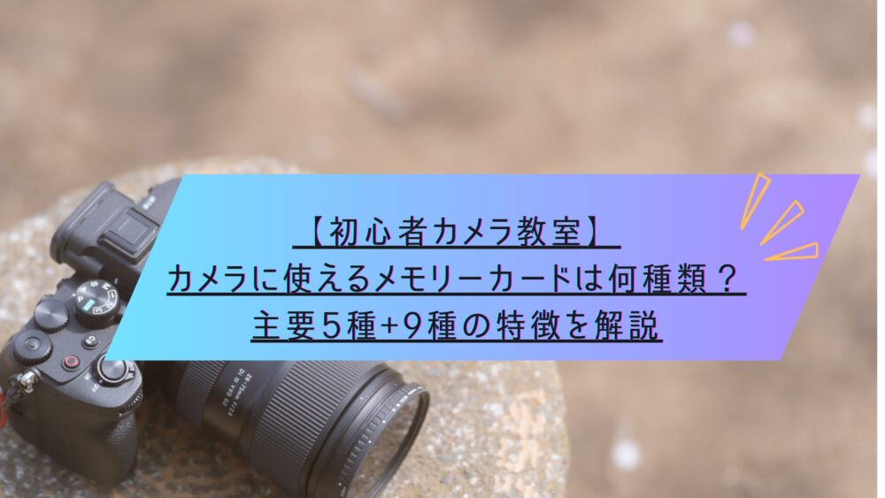 記事タイトル　【初心者カメラ教室】カメラに使えるメモリーカードは何種類？主要5種+9種の特徴を解説