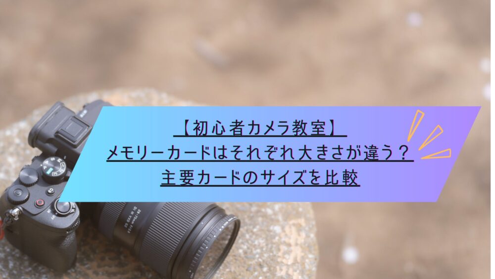 記事タイトル　【初心者カメラ教室】メモリーカードはそれぞれ大きさが違う？主要カードのサイズを比較