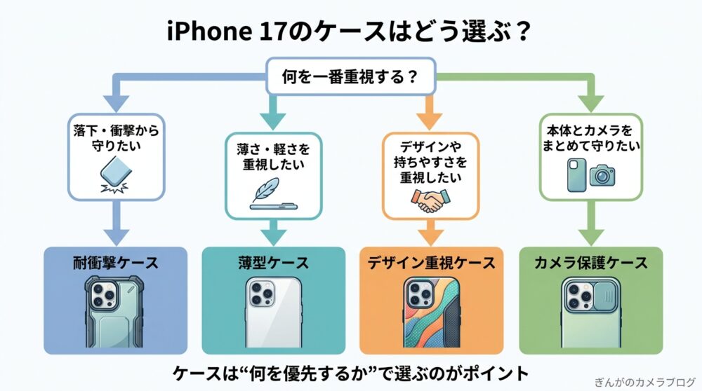 iPhone 17のスマホケースの選び方を判断できる診断チャート