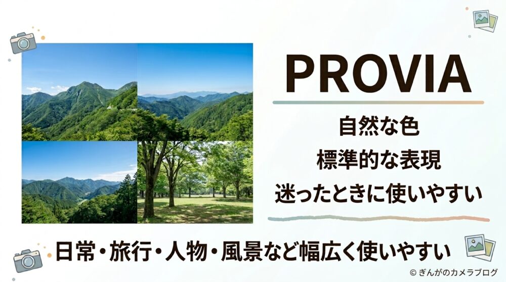 FUJIFILM PROVIAの特徴|自然な発色とバランスの良い色表現
