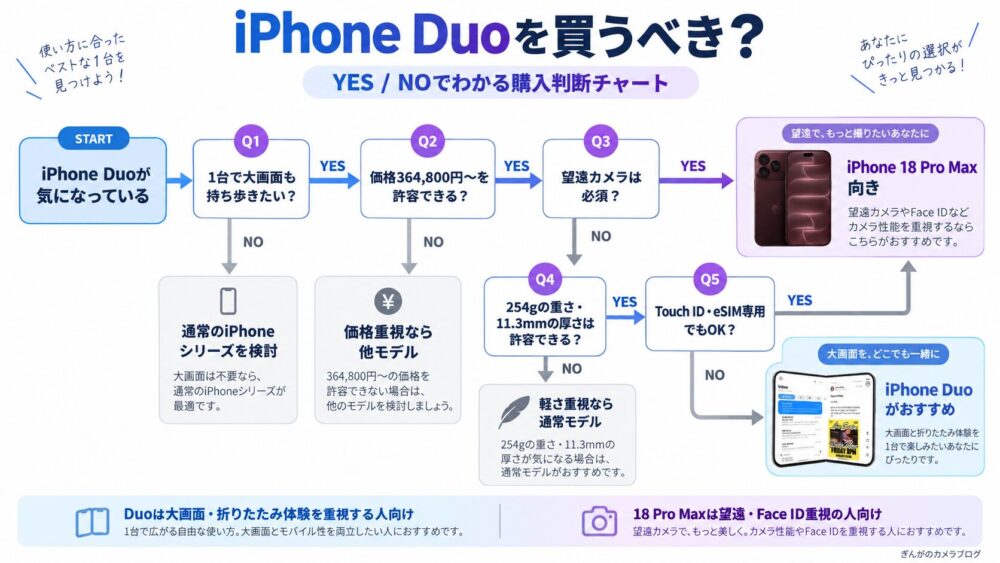 iPhone Duoを買うべきかYES・NOで判断できる購入判断チャート