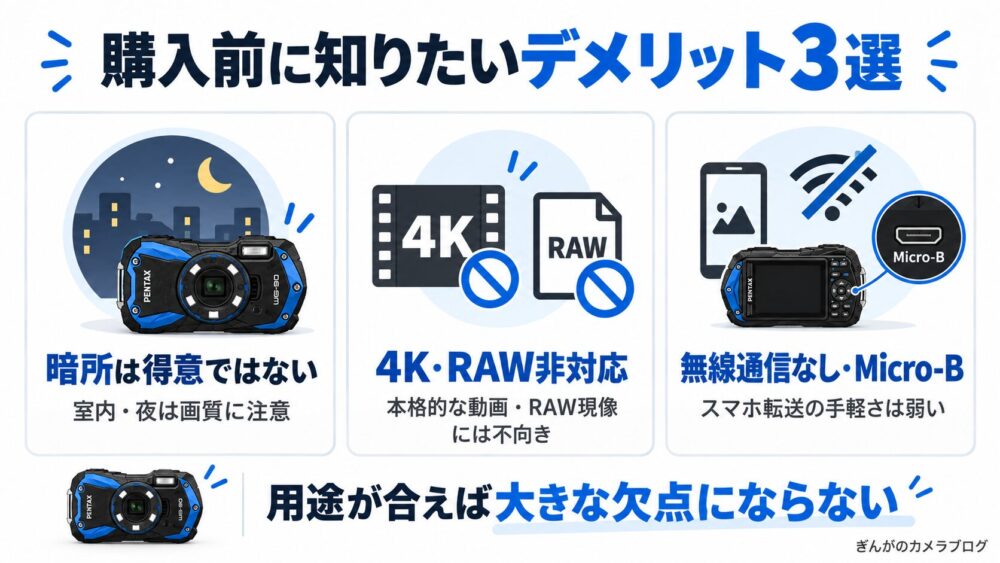 PENTAX WG-90のデメリット3選
