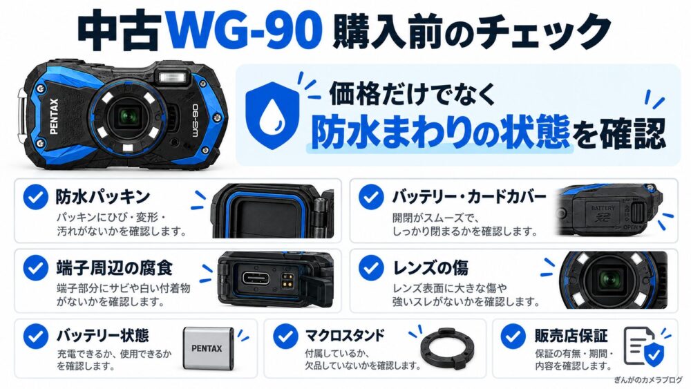 PENTAX WG-90を中古で購入するときのチェックポイント