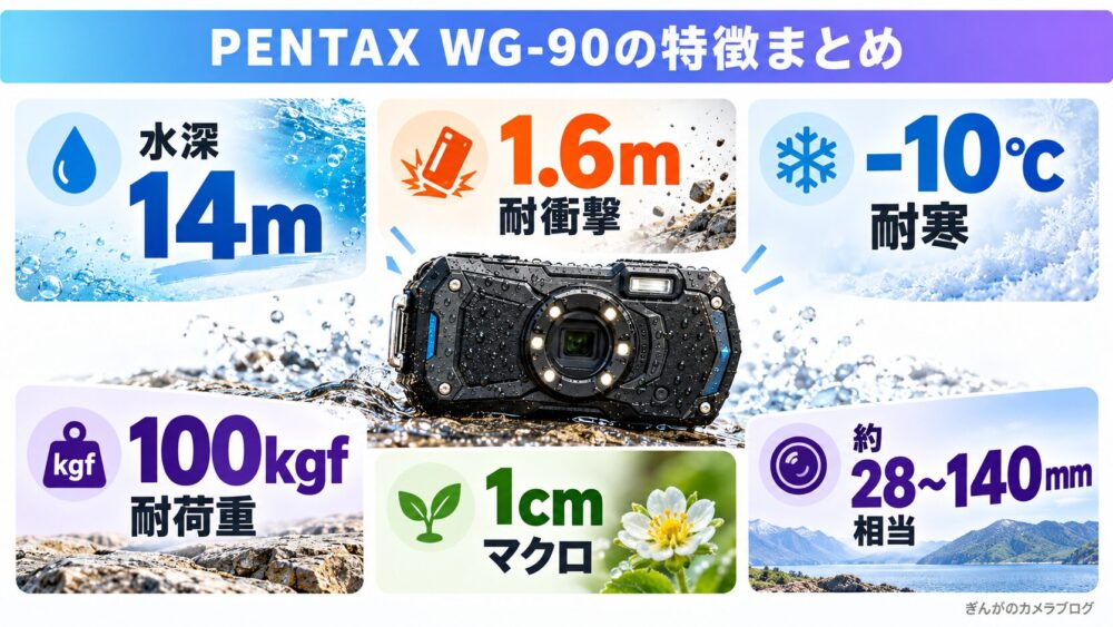PENTAX WG-90の特徴まとめ